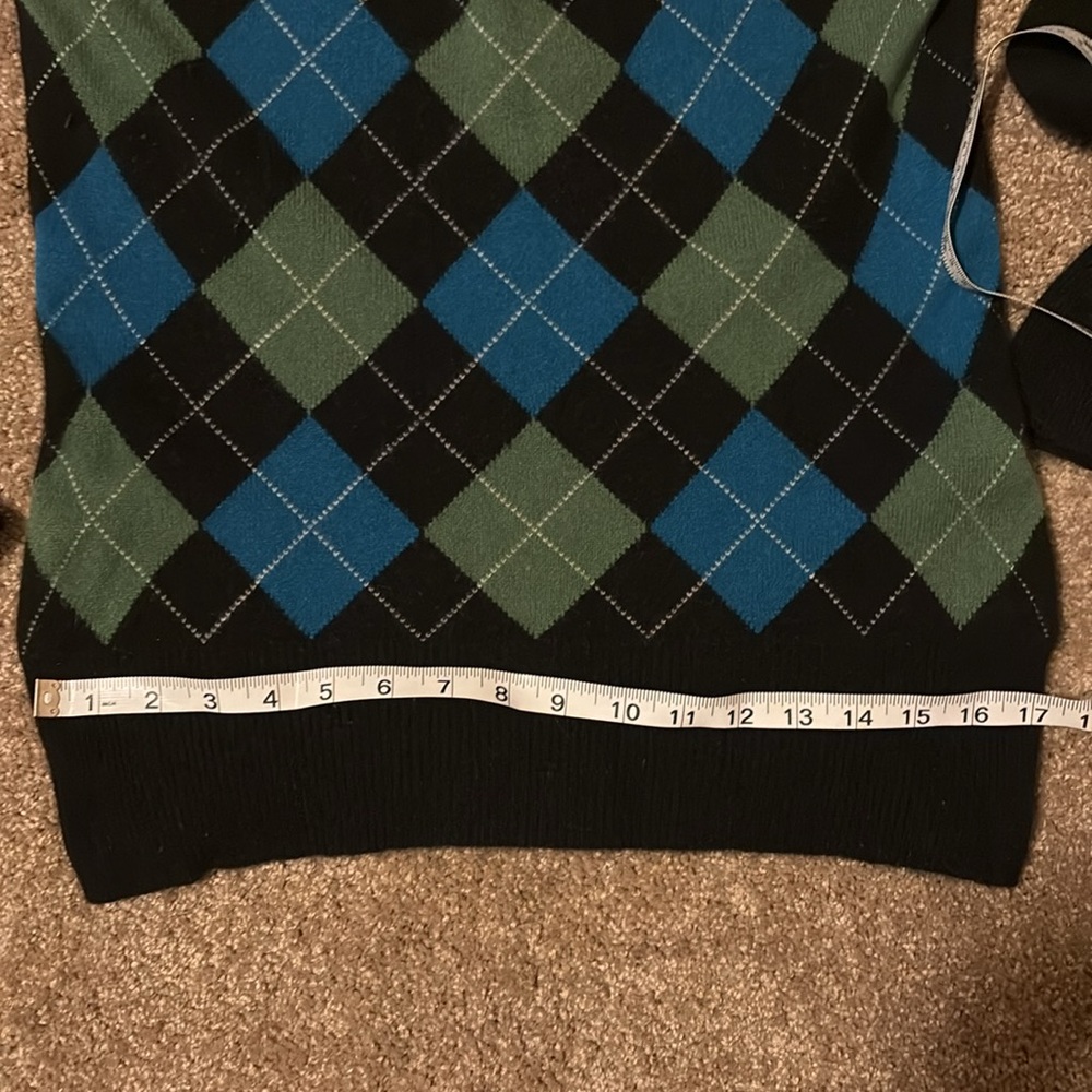 APT 9 Size S 100% Cashmere Argyle Sweater - Picture 7 of 8